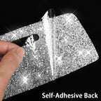 2pcs Car Door Inner Handle Diamond Decoration Sticker, Left Hand Drive, Door Inner Handle