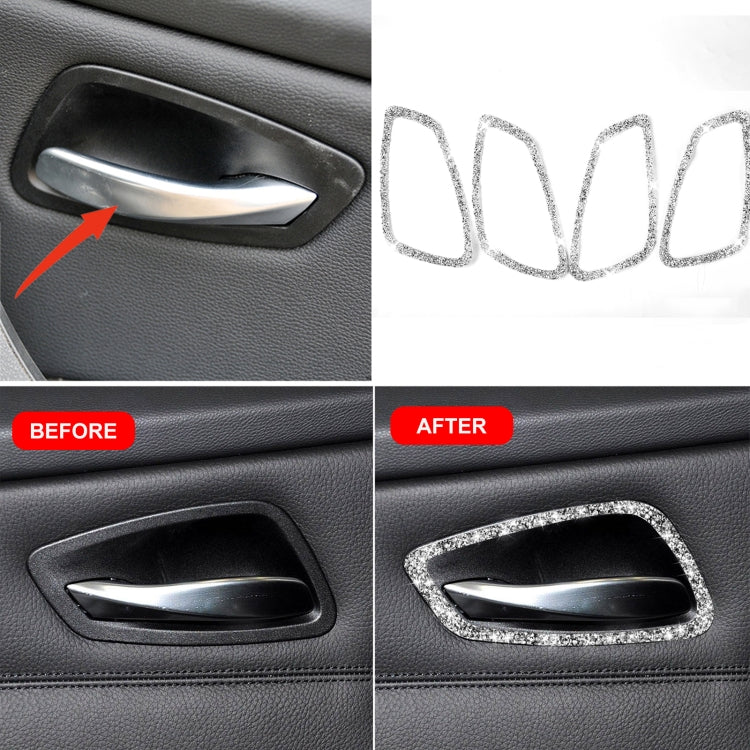 Car Door Handle Frame Diamond Decorative Sticker for BMW 3 Series E90 2005-2012, Modified 320i / 318i / 325i, Door Handle Frame