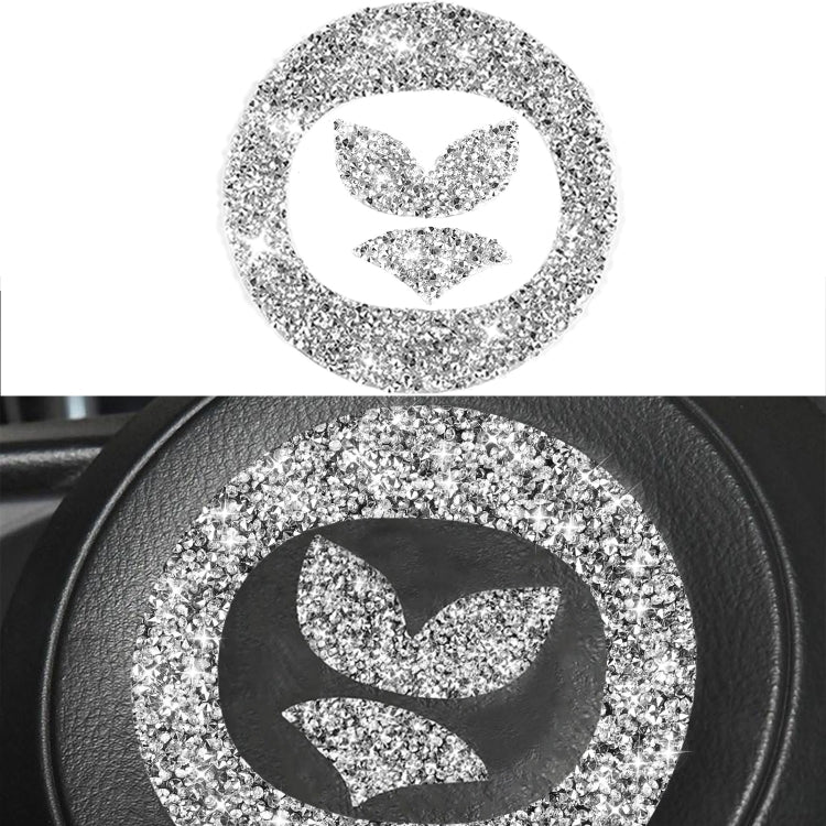 For Mazda CX-5 2017-2018 Car Steering Wheel Panel Diamond Decorative Sticker,Left and Right Drive Universal, Car Steering Wheel Panel