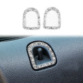 2pcs Car Door Lock Frame Diamond Decoration Sticker, Left Hand Drive, Door Lock Frame
