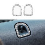 2pcs Car Door Lock Frame Diamond Decoration Sticker, Left Hand Drive, Door Lock Frame
