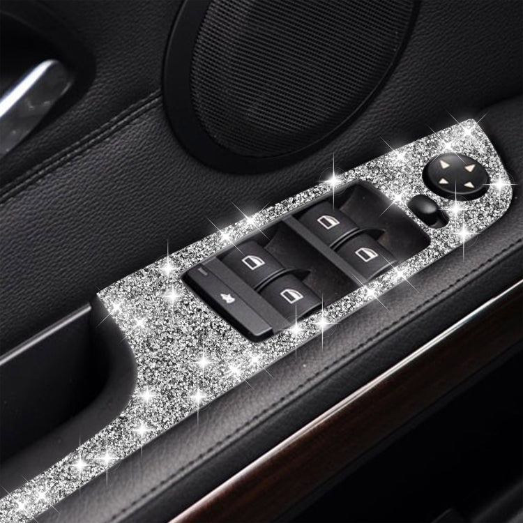 For BMW 3 Series E90 / 320i / 325i 2005-2012 Car Window Lift Panel 37.8cm Diamond Decorative Sticker, Left Drive, Window Lift Panel 37.8cm
