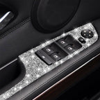 For BMW 3 Series E90 / 320i / 325i 2005-2012 Car Window Lift Panel 37.8cm Diamond Decorative Sticker, Left Drive, Window Lift Panel 37.8cm