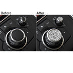 For Mazda3/6/CX-9/CX-5 Car Multimedia Button Diamond Decorative Sticker,Left and Right Drive Universal, Car Multimedia Button