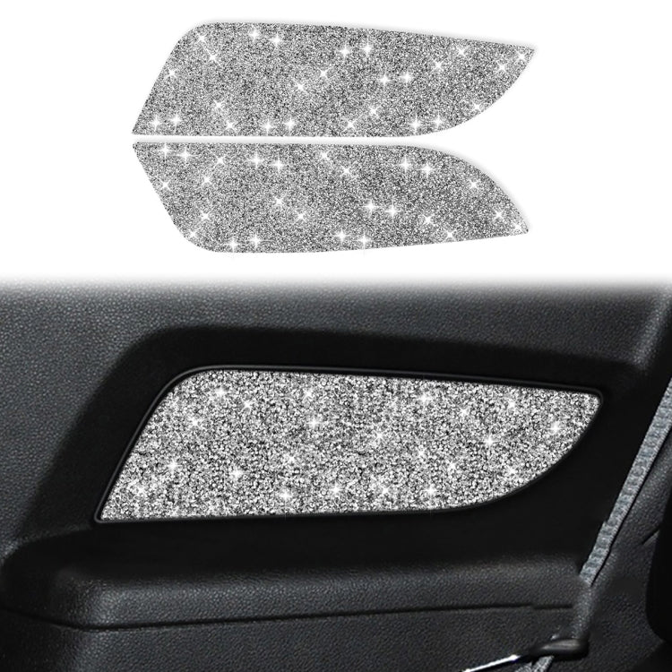 2pcs Car Rear Door Panel Diamond Decoration Sticker, Left Hand Drive, Rear Door Panel