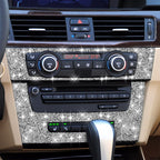 For BMW 3 Series E90 / E92 2005-2012 Car Aircondition CD Control Panel Premium Diamond Decorative Sticker, Aircondition Control Panel Premium A