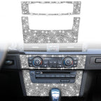 For BMW 3 Series E90 / E92 2005-2012 Car Aircondition CD Control Panel Premium Diamond Decorative Sticker, Aircondition Control Panel Premium B