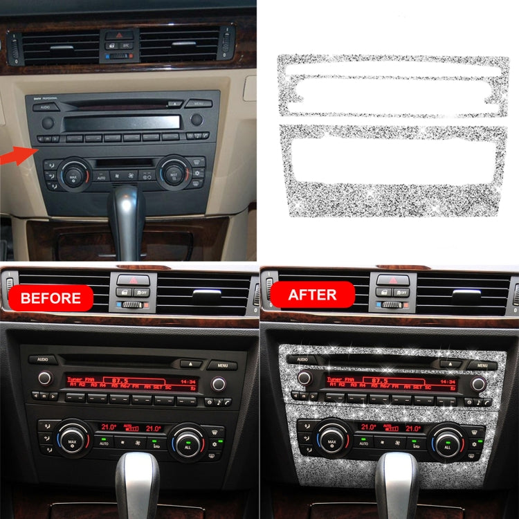 For BMW 3 Series E90 / E92 2005-2012 Car Aircondition CD Control Panel Basic Diamond Decorative Sticker, Aircondition Control Panel Basic B