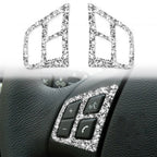 For BMW 3 Series E90 2005-2012 Car Steering Wheel Button Panel Diamond Decorative Sticker, Steering Wheel Button Panel