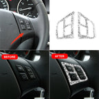 For BMW 3 Series E90 2005-2012 Car Steering Wheel Button Panel Diamond Decorative Sticker, Steering Wheel Button Panel