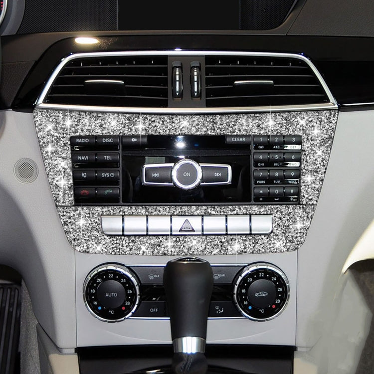 For Mercedes-Benz C-class W204 2011-2013 Car Central Control CD Panel Diamond Decorative Sticker, Left and Right Drive, Central Control CD Panel