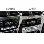 For Mercedes-Benz C-class W204 2011-2013 Car Central Control CD Panel Diamond Decorative Sticker, Left and Right Drive, Central Control CD Panel