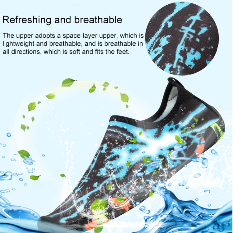 Printed Pattern Non-slip Rubber Thick Bottom Beach Shoes Swimming Shoes Diving Socks for Men, A Pair, 41, 44