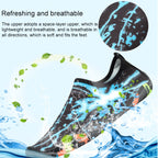 Printed Pattern Non-slip Rubber Thick Bottom Beach Shoes Swimming Shoes Diving Socks for Men, A Pair, 41, 44