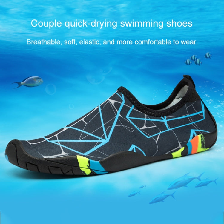 Printed Pattern Non-slip Rubber Thick Bottom Beach Shoes Swimming Shoes Diving Socks for Men, A Pair, 41, 44
