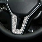 For Mercedes-Benz W204 Car Steering Wheel Diamond Decorative Sticker, Left and Right Drive, Steering Wheel