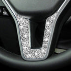 For Mercedes-Benz W204 Car Steering Wheel Diamond Decorative Sticker, Left and Right Drive, Steering Wheel