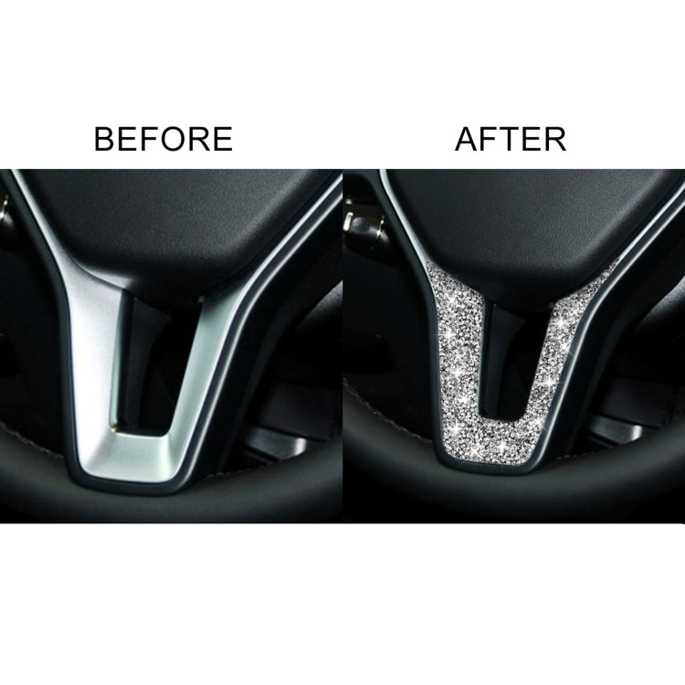 For Mercedes-Benz W204 Car Steering Wheel Diamond Decorative Sticker, Left and Right Drive, Steering Wheel