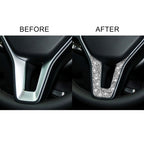 For Mercedes-Benz W204 Car Steering Wheel Diamond Decorative Sticker, Left and Right Drive, Steering Wheel