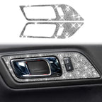 Car Door Inner Handle Panel Diamond Decoration Sticker, Left and Right Drive, Door Inner Handle Panel