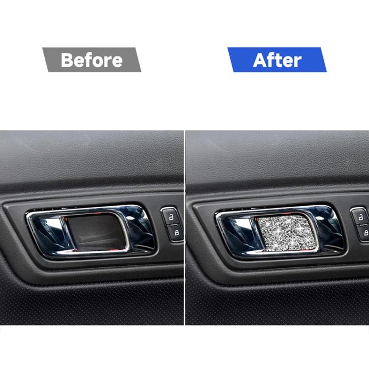 Car Inner Door Bowl Panel Diamond Decoration Sticker, Left and Right Drive, Inner Door Bowl Panel