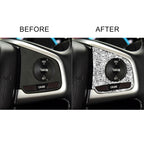 For Honda Civic 2016-2019 Car Steering Wheel Buttons High Configuration Diamond Decorative Sticker, Left and Right Drive, Steering Wheel Buttons High Configuration