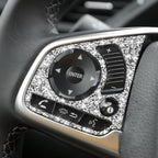 For Honda Civic 2016-2019 Car Steering Wheel Buttons Middle Configuration Diamond Decorative Sticker, Left and Right Drive, Steering Wheel Buttons Middle Configuration