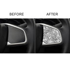 For Honda Civic 2016-2019 Car Steering Wheel Buttons Middle Configuration Diamond Decorative Sticker, Left and Right Drive, Steering Wheel Buttons Middle Configuration