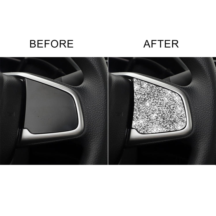 For Honda Civic 2016-2019 Car Steering Wheel Buttons Low Configuration Diamond Decorative Sticker, Left and Right Drive, Steering Wheel Buttons Low Configuration