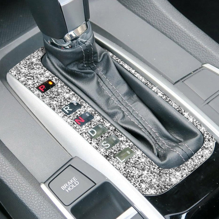 For Honda Civic 2016-2019 Car Gear Button Frame Diamond Decorative Sticker, Left-hand Drive, Gear Button Frame, Left-hand Drive