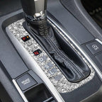 For Honda Civic 2016-2019 Car Gear Button Frame Diamond Decorative Sticker, Left-hand Drive, Gear Button Frame, Left-hand Drive