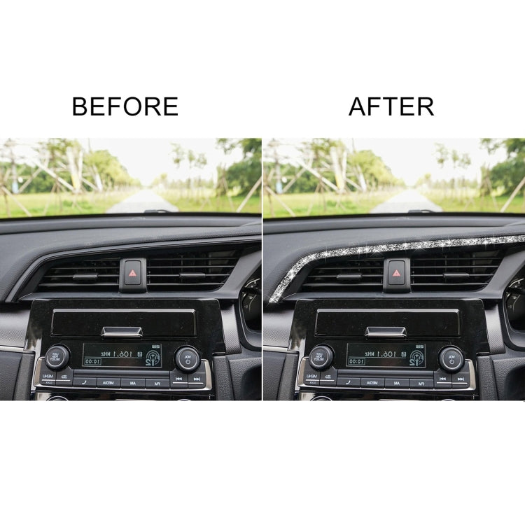 For Honda Civic 2016-2019 Car Central Control Air Outlets Upper Diamond Decorative Sticker, Right-hand Drive, Central Control Air Outlets Upper, Right-hand Drive