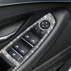 For BMW F10 5 Series 2011-2018 Car Window Lift Switch Diamond Decorative Sticker, Left-hand Drive, Window Lift Switch, Left-hand Drive
