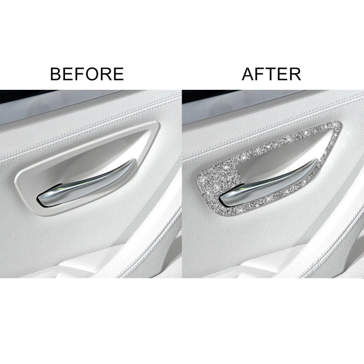 For BMW F10 5 Series 2011-2017 Car Door Handle Frame Diamond Decorative Sticker, Left and Right Drive, Door Handle Frame