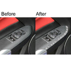 Car Window Lift Side Diamond Decoration Sticker, Left and Right Drive, Window Lift Side
