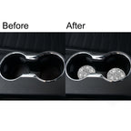 Car Water Cup Holder Base Diamond Decoration Sticker, Left and Right Drive, Water Cup Holder Base