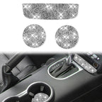 Car Water Cup Holder Upper + Base Diamond Decoration Sticker, Left and Right Drive, Water Cup Holder Upper + Base