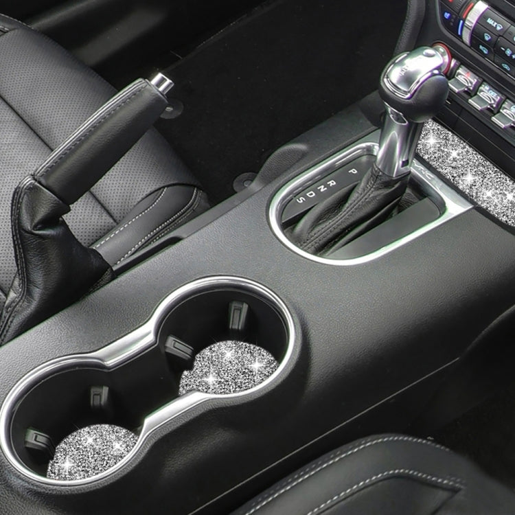 Car Water Cup Holder Upper + Base Diamond Decoration Sticker, Left and Right Drive, Water Cup Holder Upper + Base