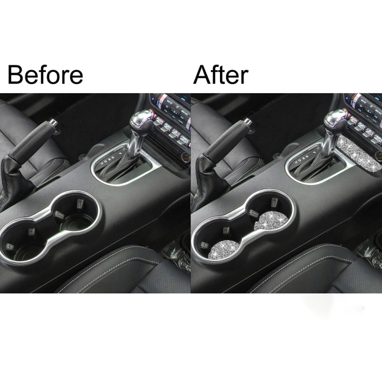 Car Water Cup Holder Upper + Base Diamond Decoration Sticker, Left and Right Drive, Water Cup Holder Upper + Base