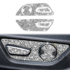 For Ford Mustang 2015-2020 Car Seat Adjustment Button Diamond Decoration Sticker, Seat Adjustment Button, Left Drive, Seat Adjustment Button, Right Drive