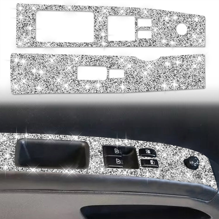 For Nissan 350Z 2003-2009 2pcs Car Glass Lift Diamond Decorative Sticker, Left Drive, Car Glass Lift, Left Drive