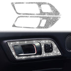 2pcs Car Door Inner Handle Panel Diamond Decoration Sticker, Left Drive, 2pcs Door Inner Handle Panel