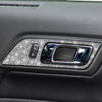 2pcs Car Door Inner Handle Panel Diamond Decoration Sticker, Left Drive, 2pcs Door Inner Handle Panel