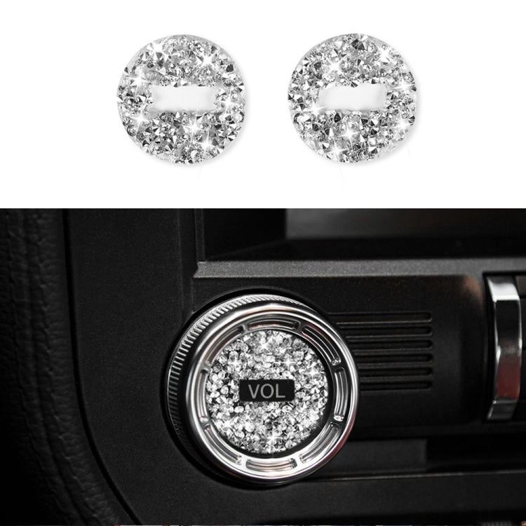 2pcs Car Volume Button Diamond Decoration Sticker, Left and Right Drive, Volume Button
