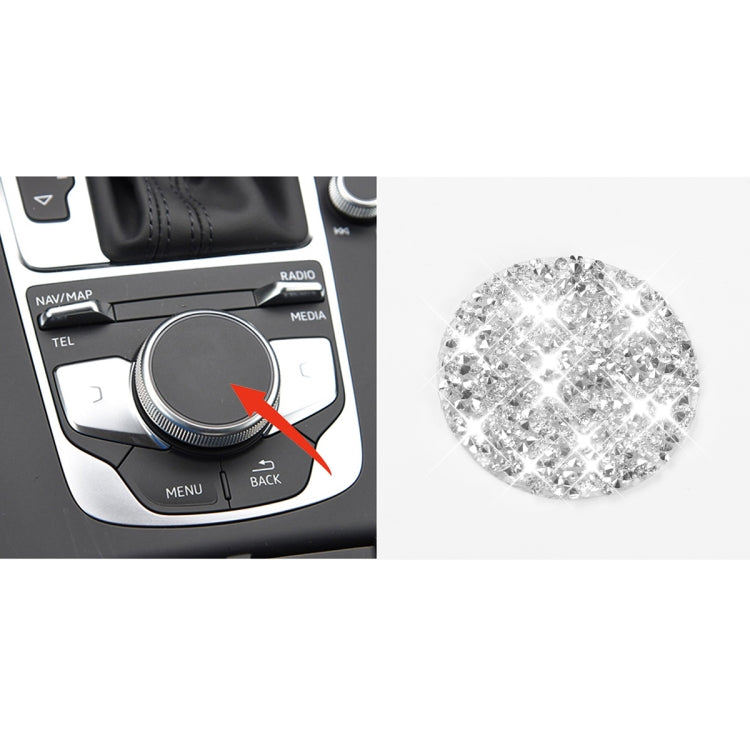 Car Central Control Knob Diamond Decoration Sticker, Left and Right Drive, Central Control Knob