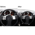 For Nissan 350Z 2003-2009 2pcs Car Steering Wheel Button Frame C Diamond Sticker,Left and Right Drive Universal, Car Steering Wheel Button Frame C