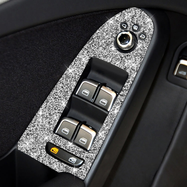 For Audi A4 / A5 / Q5 Car Door Lift Control Panel Diamond Decoration Sticker, Left Drive Low Configured, Right Drive Low Configured