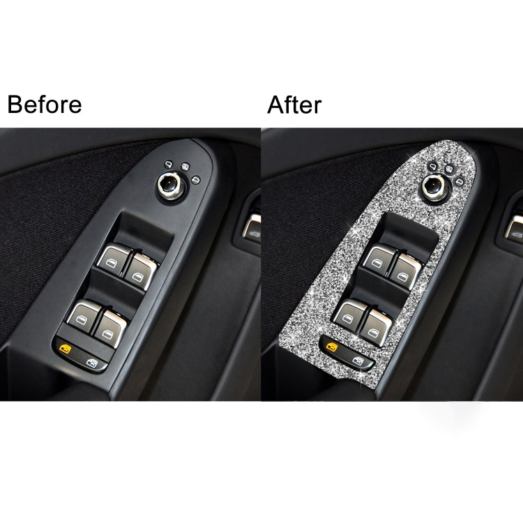 For Audi A4 / A5 / Q5 Car Door Lift Control Panel Diamond Decoration Sticker, Left Drive Low Configured, Right Drive Low Configured