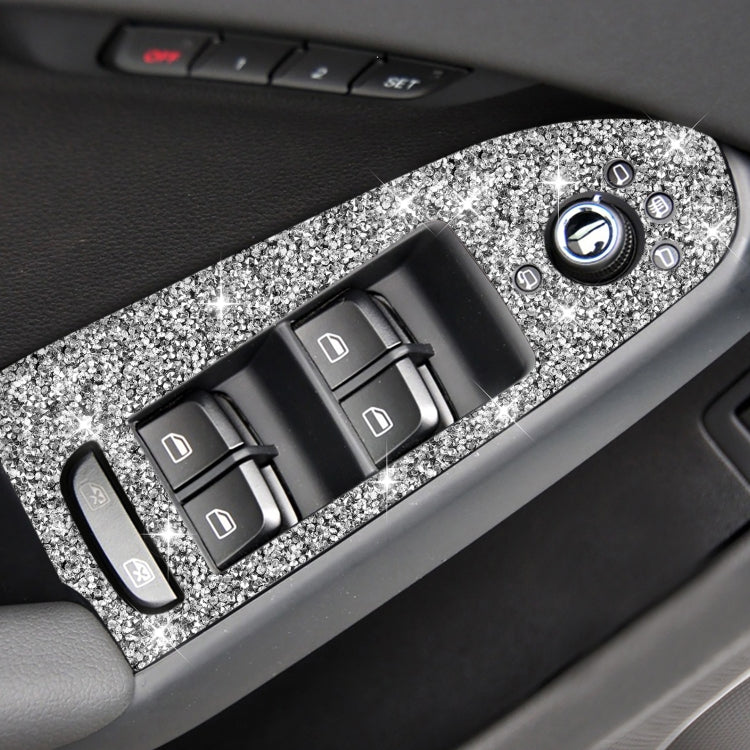 For Audi A4 / A5 / Q5 Car Door Lift Control Panel Diamond Decoration Sticker, Left Drive High Configured, Right Drive High Configured