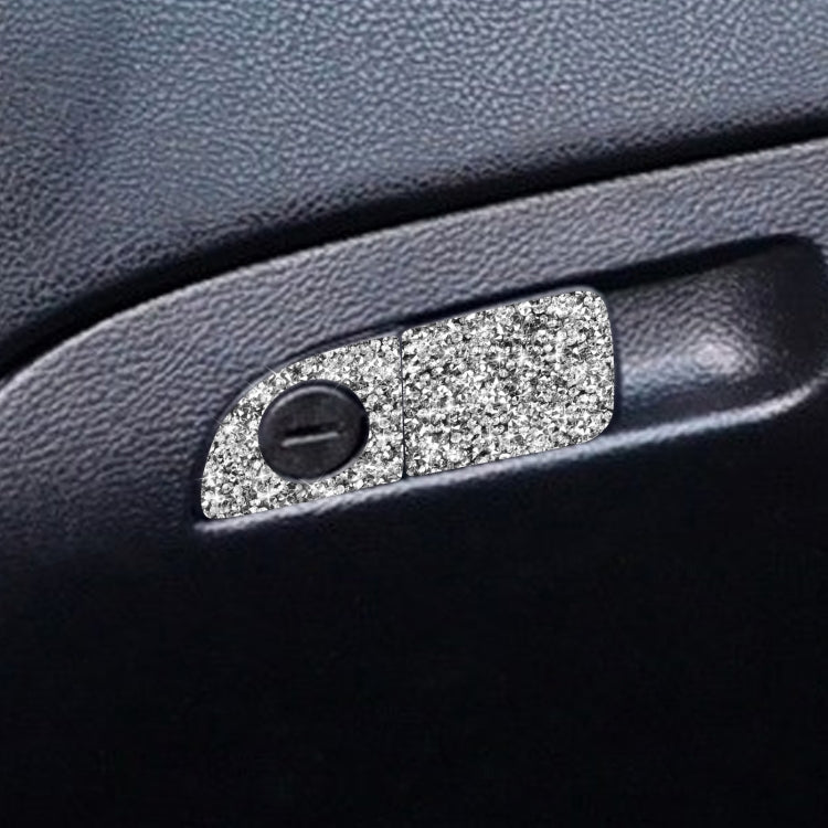 For Dodge Charger 2011-2014 2pcs/Set Car Front Passenger Seat Storage Box Handle Diamond Decorative Sticker, Left-hand Drive, 2pcs/Set Front Passenger Seat Storage Box Handle